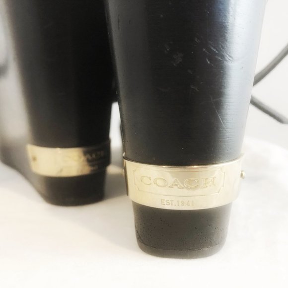 COACH LOGO MAE SOFT PATENT WEDGE SANDALS - Picture 3 of 6